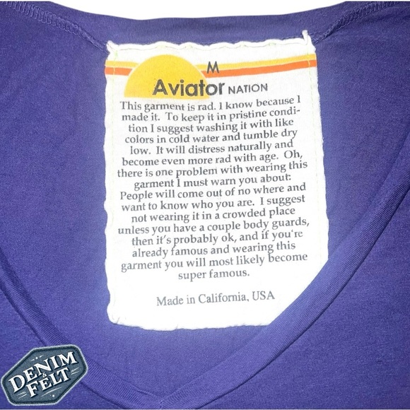Aviator Nation Women’s Purple Venice Beach V-Neck T-Shirt/Tee | PRELOVED!!💜💜 - Picture 5 of 8